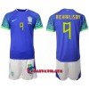 Virallinen Fanipaita + Shortsit Brasilia Richarlison 9 Vieraspelipaita MM-Kisat 2022 - Lasten